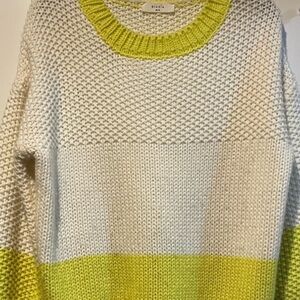 Elodie White and Yellow Knit Sweater